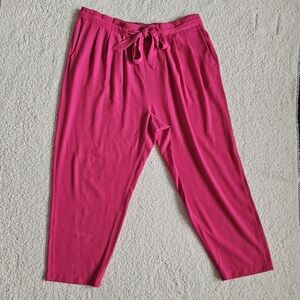 Melissa McCarthy Seven7 Pink Tie Front Sz 1x Pants Polyester